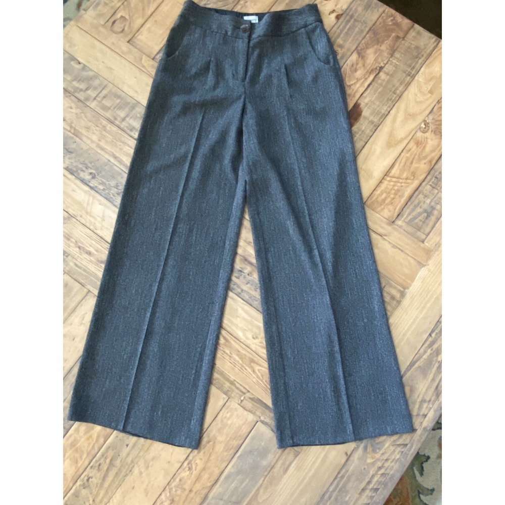 Women's Chico's Sz: 1 US 8/10, Heathered Black Wide Leg Pants, 34" Inseam (b15)